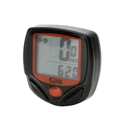 Waterproof LCD Display Wired Bike Computer with Speedometer and Odometer (Black)