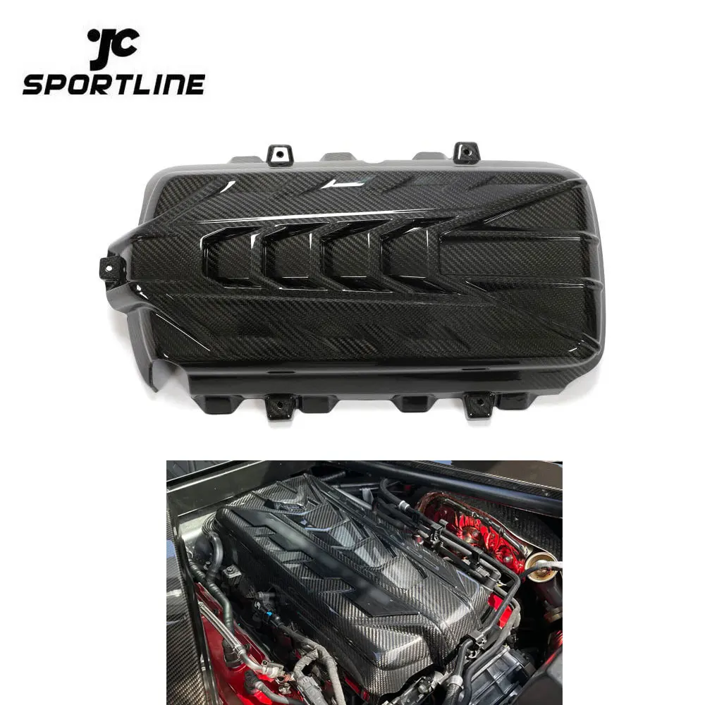 

Dry Carbon Fiber C8 Car Hood Engine Cover Intake Trim for Chevrolet Corvette C8 2-Door Targa Top Coupe 2020-2021