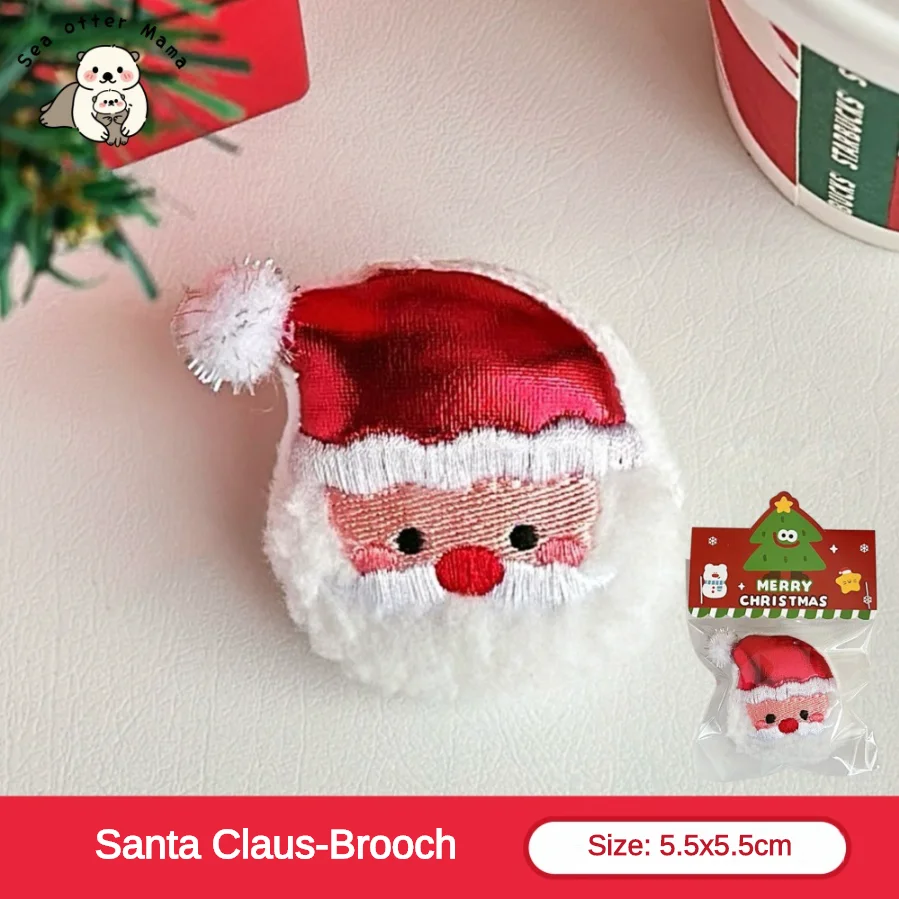 1/6 Stück Weihnachts-Plüschbrosche, vielseitige Tasche, Zubehör, Handschuhe, Kleidung, Dekoration – Detail 10