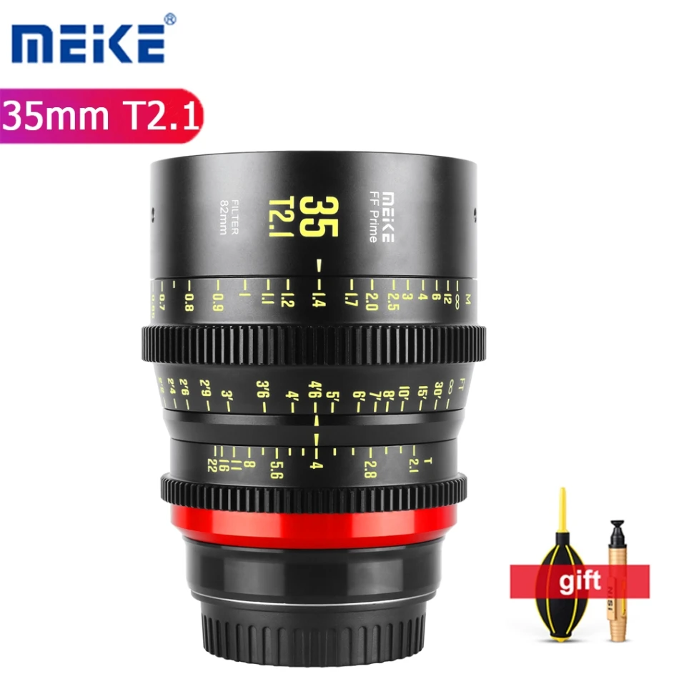 Obiettivo Meike Prime 35Mm T2.1 Cine Per Sistemi Di Telecamere Cinematografiche Full Frame Per Fotocamera Arre Pl Panasonic L Canon Ef/Rf Sony E Mount