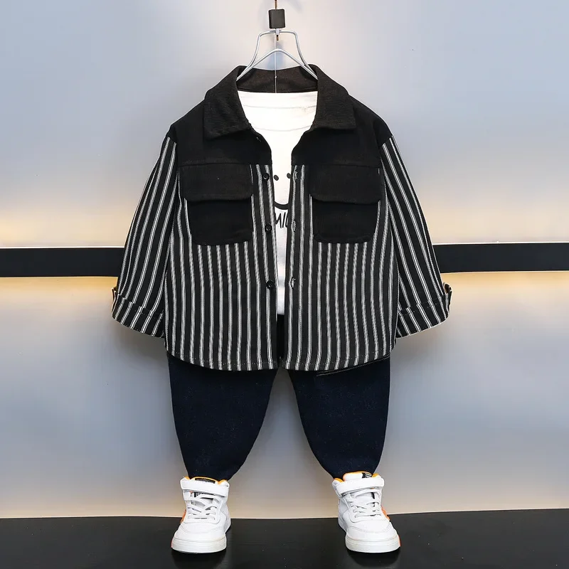 Boys' Casual Shirt Spring Autumn Fashionable Baby Clothes Children's Top Trendy Clothing AE Stock Hot Sale Of The Seas