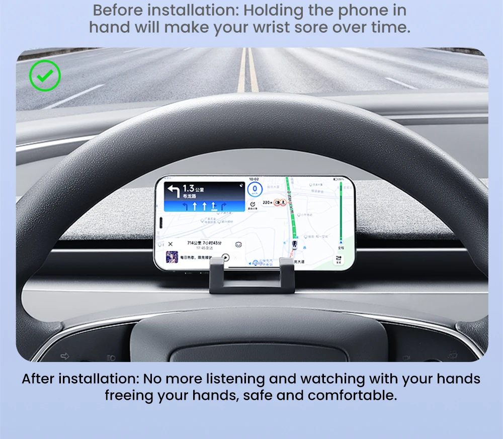 For Tesla Model 3/Y Highland Juniper Traceless Phone Holder Air Vent Car Mount H