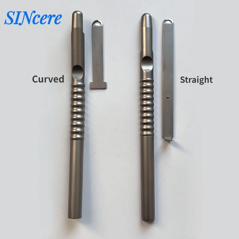 

1pc Dental Implant Bone Scraper Stainless Steel Dental Surgical Collector Straight and Curved Implant Instrument