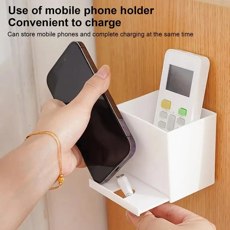 1/2PCS Wall Mounted Storage Rack Punch-free TV Air Conditioner Remote Control Mobile Phone Storage Box Debris Storage Holders