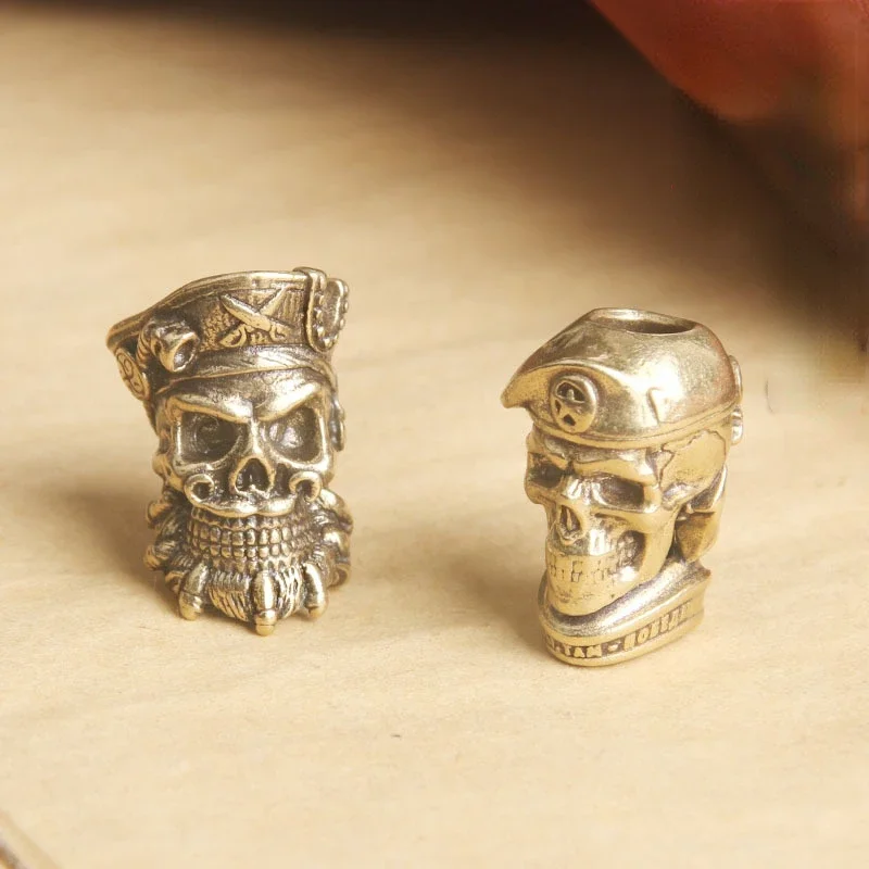 Paracord Bracelet Accessories Brass Skull Soldier Pentagram Knife Bead Lanyard Pendant Jewelry DIY