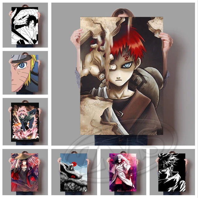 Quadro decorativo Emoldurado Olhos Personagens Naruto Anime para sala  quarto