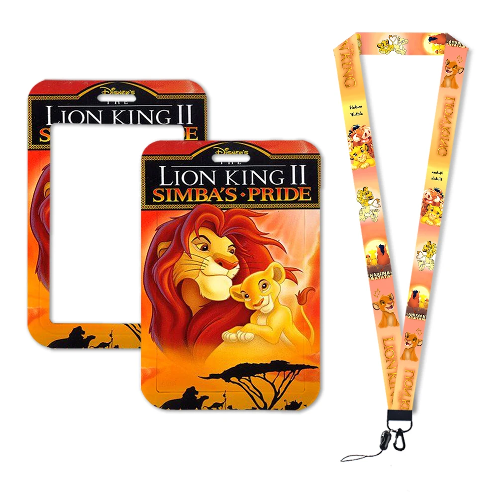 Disney The Lion King Simba Neck Strap Lanyard Anime Boys Card Cover Cartoon Badge Holder ID Card Students Hang Rope Gift 6