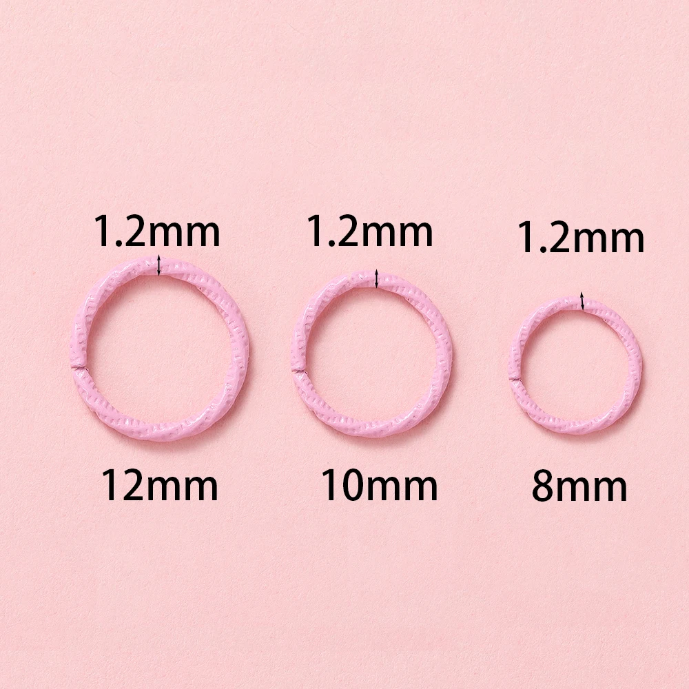 50 개/몫 8 10 12mm 다채로운 트위스트 금속 닫기 점프 반지 DIY 쥬얼리 귀걸이 가방에 대 한 키 체인 커넥터 반지 결과 만들기