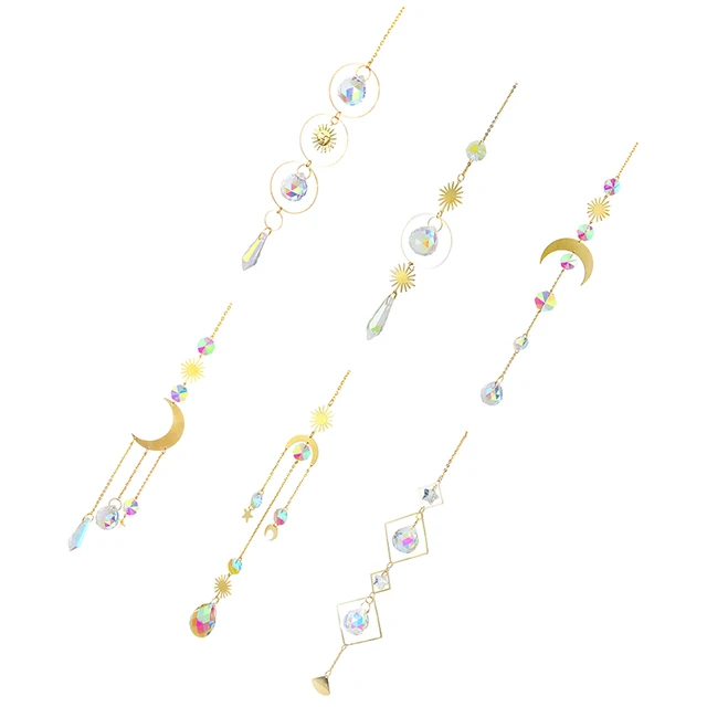 1 Db Függő Világos Fogó Kristályszél Csengő Kültéri Kert Hold Sun Szív Golyó Szél Hangjelző Medál Házi Erkély Dekoráció - Image 6