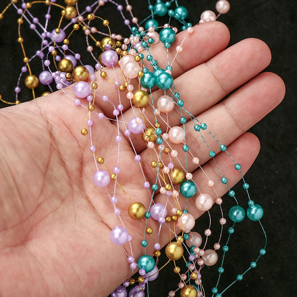 Elegant Acrylic Bead Chain for Decoration and DIY Projects - 5M Long