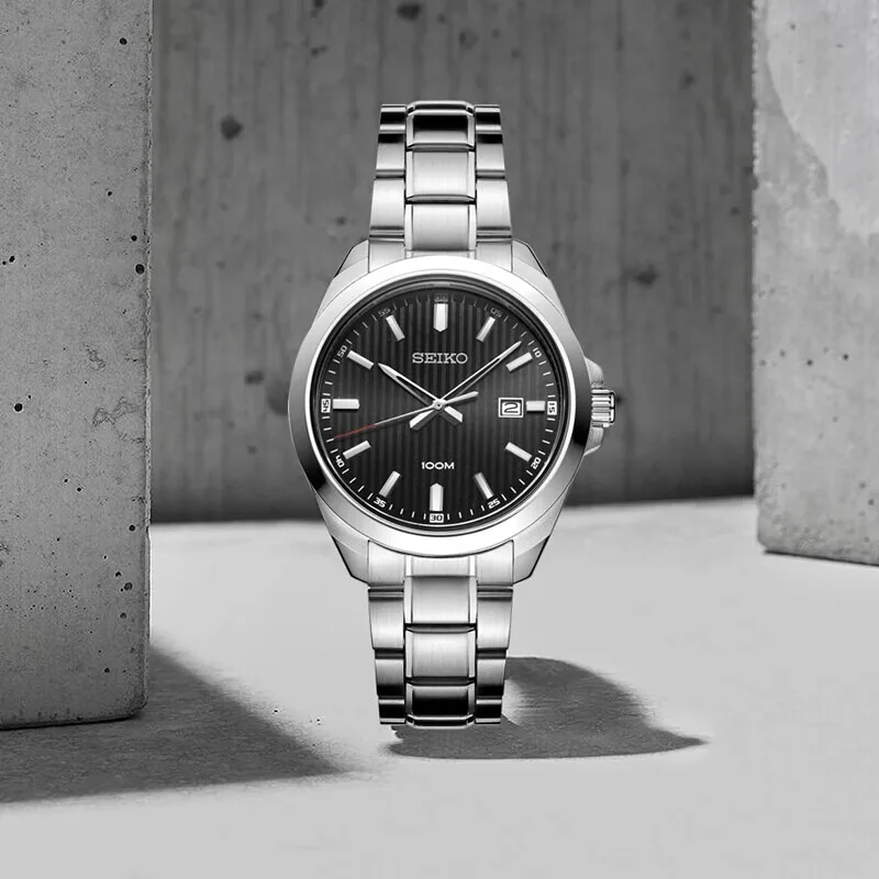 

Часы SEIKO мужские кварцевые, деловые повседневные водонепроницаемые с винтовым дном, SUR277P1