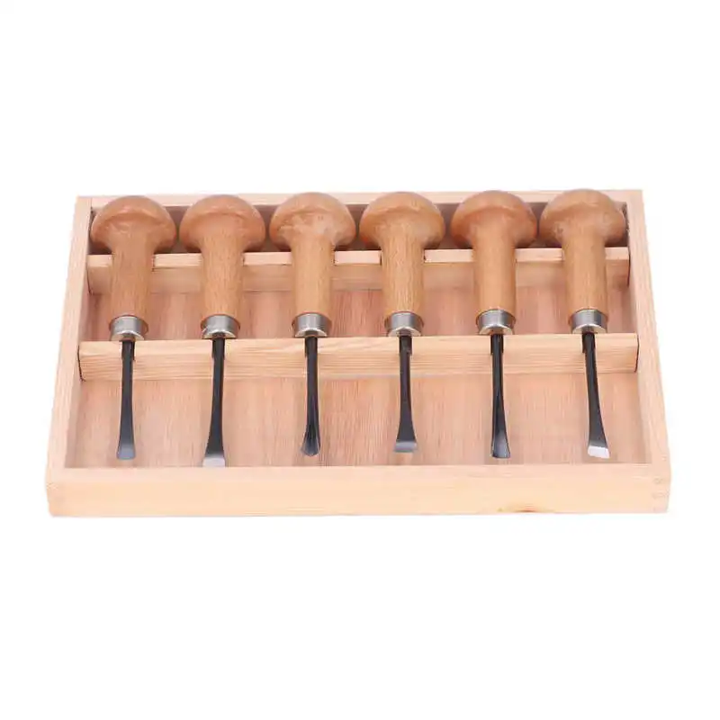 Wood Carving Chisel Set Kit Sculpture Hand Tools Mushroom Handle DIY Art Craft Accessories