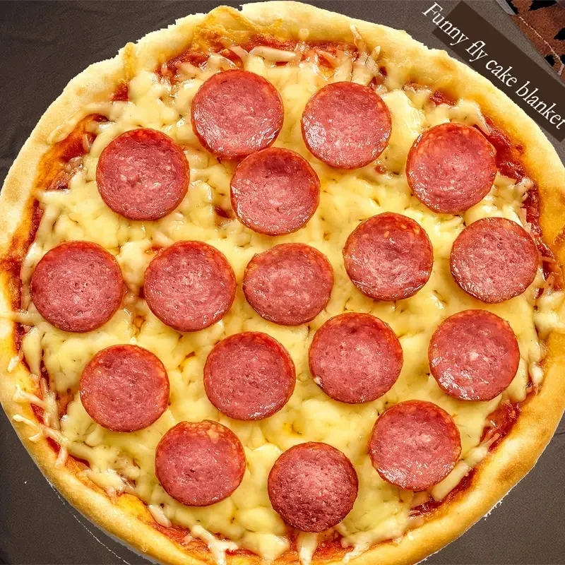 1pc Soft and Warm Pizza Print Flannel Blanket for All Seasons - Perfect for Couch, Sofa, Office, Bed, Camping, and Traveling 2