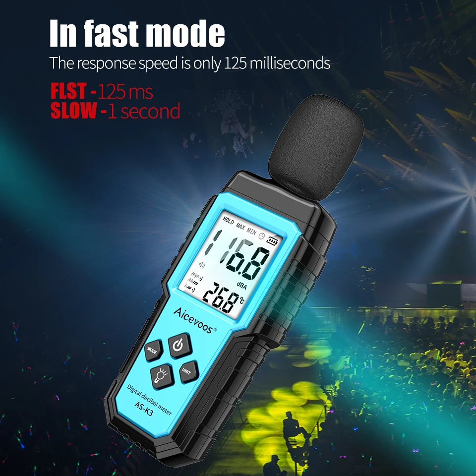Aicevoos Digital Sound Meter Decibelimeter 30~130dB Measure Decibels Sound Level Noise Decibelios Decibel Monitor 5