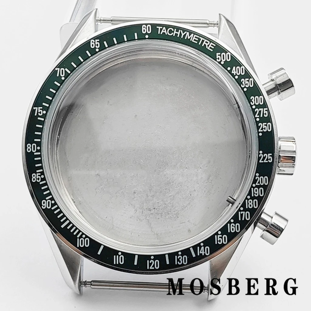 Silver Stainless Steel 40mm Watch Case with Multi-Color Bezel Options