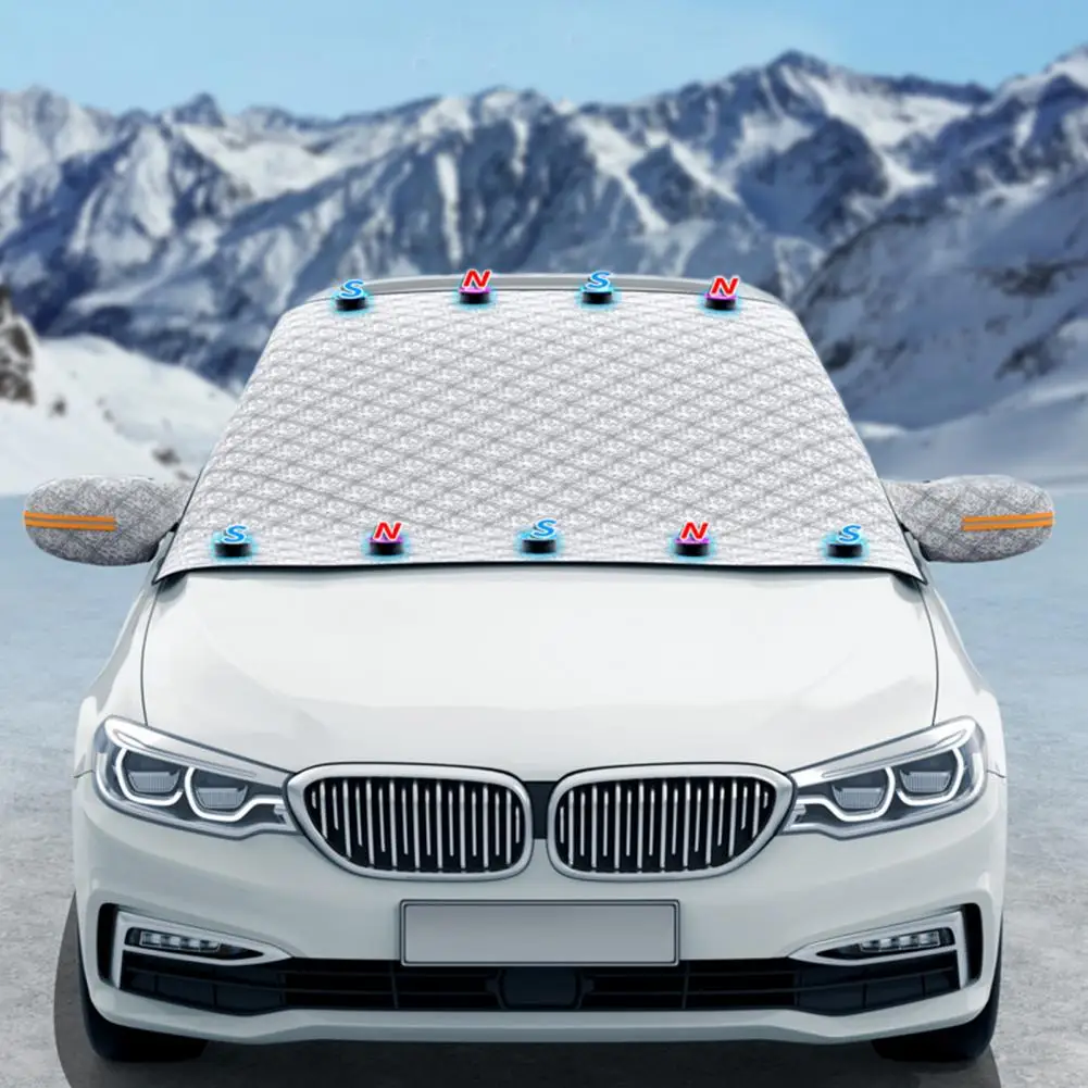 

Car Cover for Snow Freeze Hail Blizzards Car Snow Cover Magnetic Edges for Ice Protection Uv Ray Fits Most Cars Suvs Trucks Car