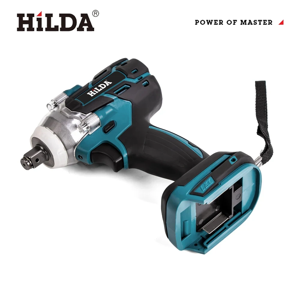 HILDA 18V Electric Impact Wrench Rechargeable 1/2 Socket Wrench Cordless Without Battery High Power Impact in Car Repair 6