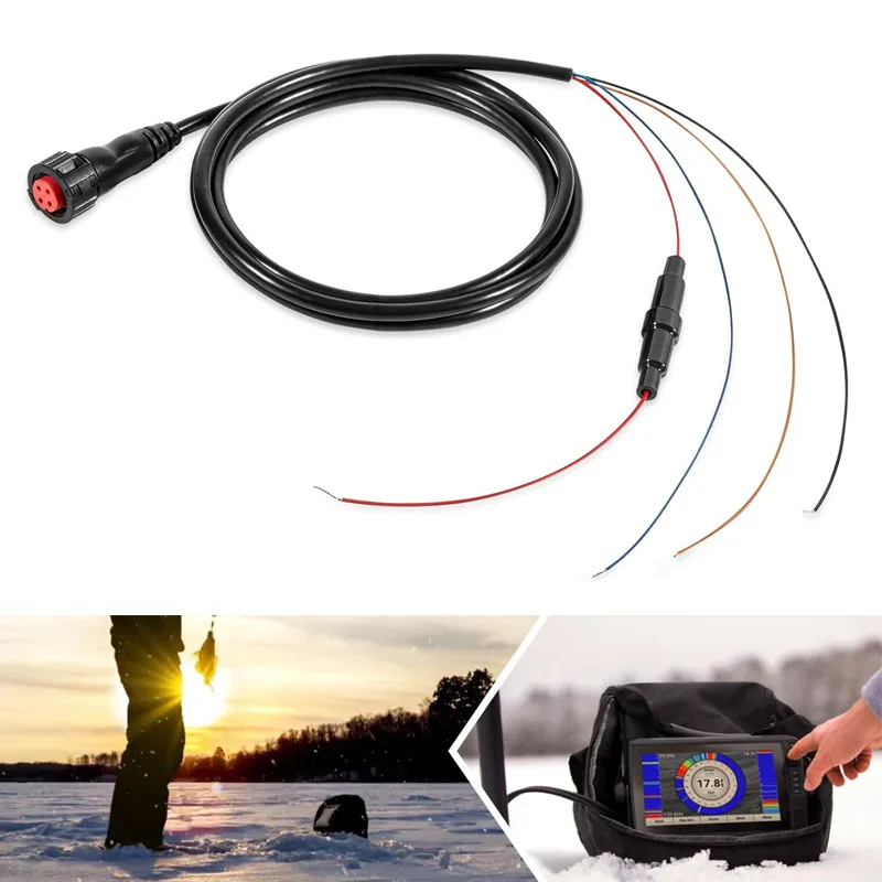 

#010-12445-00 Power/Data Cable Threaded 4-Pin Fit for Garmin Transducers echoMAP Chirp/Plus/UHD, GPSMAP & for Panoptix