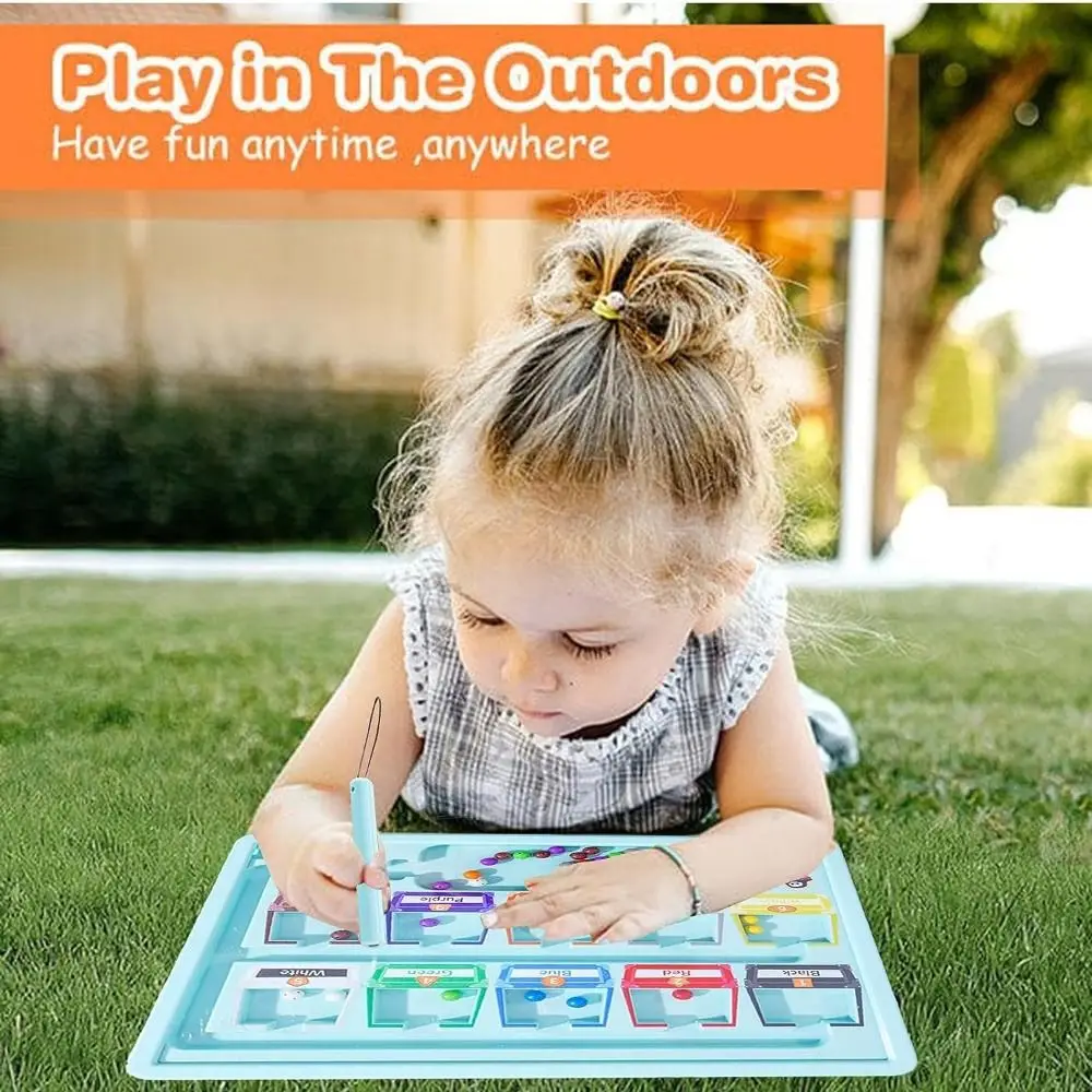 

Plastic Colour Sorting Maze Board Magnetic Color and Number Learning Education Toys Magnetic Bead Maze Toy