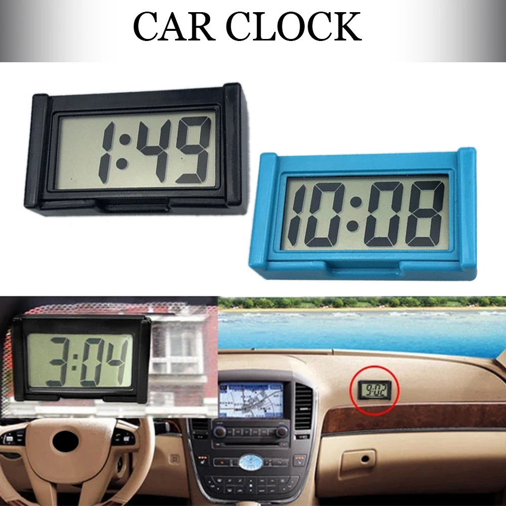 

Mini Exqusite Car Clock Auto Car Truck Dashboard Time Convenient Durable Self-Adhesive Bracket Vehicle Electronic Digital Clock