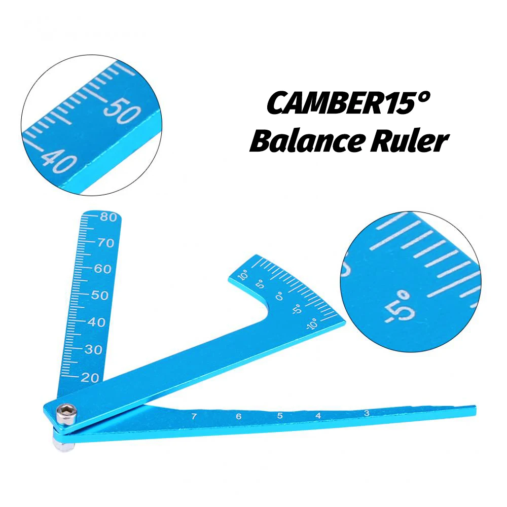 Auto Spare Parts Tools Rear Camber Kit RC Car Adjustable Ruler Metal Wheel Rim Camber Height Tires Angle CAMBER15&deg; Balance Ruler for Tamiya Kyosho Shunting Tools