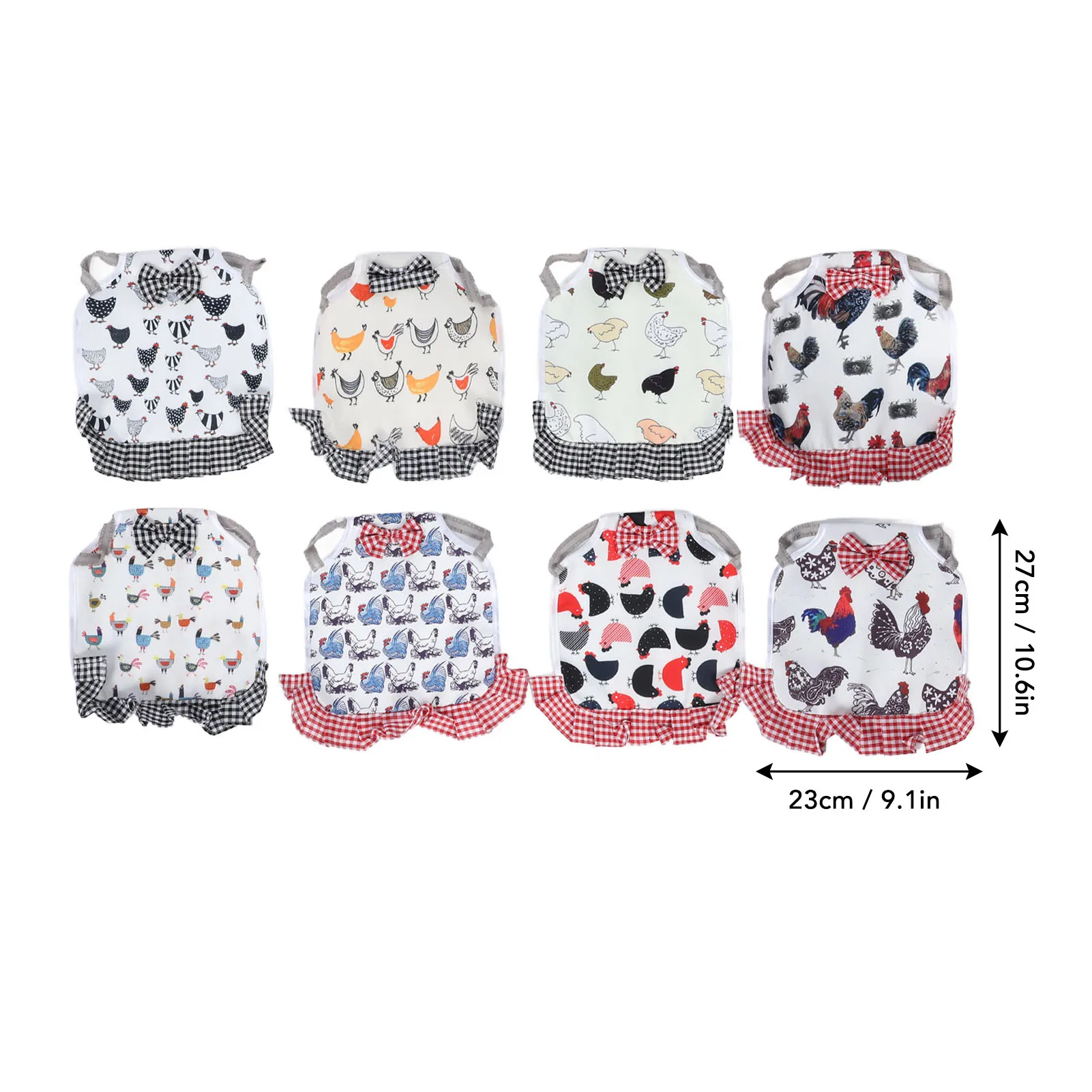 8Pcs Chicken Saddle For Hens Wing Back Protector Elastic Straps Saddles Aprons Hen Feather Fixer Supplies