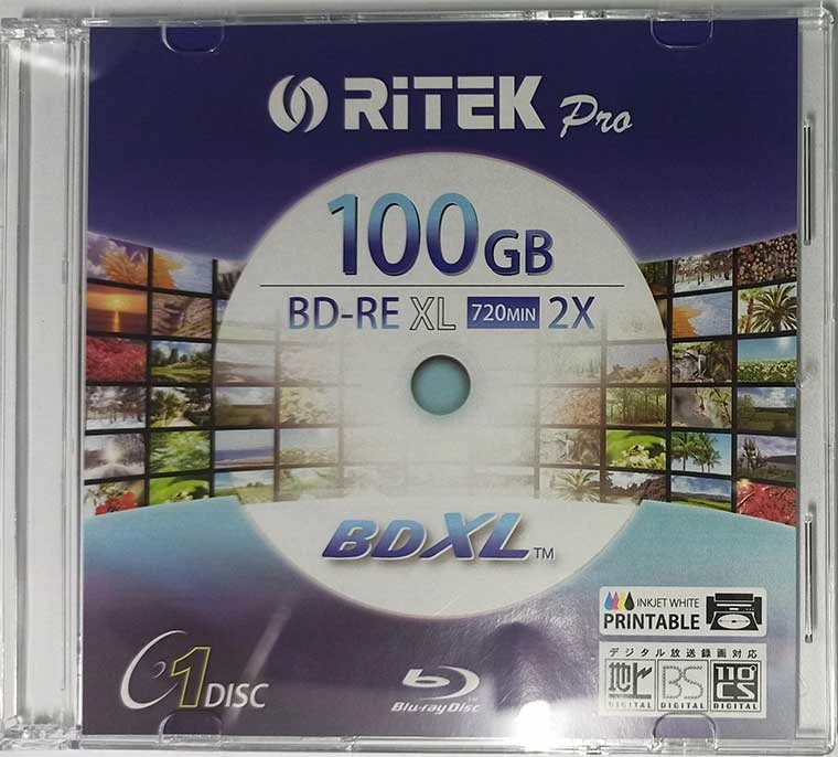Blue Ray Disc BDRE XL 2X 100GB 720MIN Bluray BDXL BDR 100gb 1PC