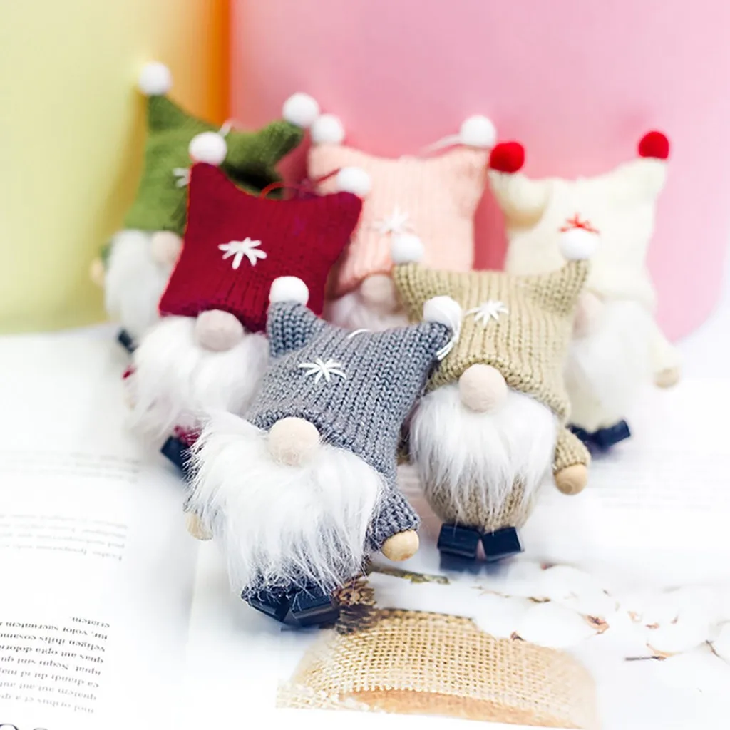 

3D 10cm Christmas Doll Elf Gnome Pendant Christmas Decorations for Home Xmas Navidad New Year 2023 Children's Gifts