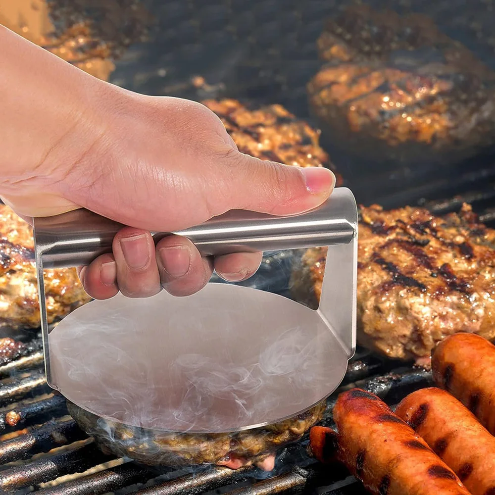D2 BBQ 16CM Hamburger Meat Press Circular Burger Meat Press Kitchen Tool Plate Beef Grill Burger Barbecue Maker