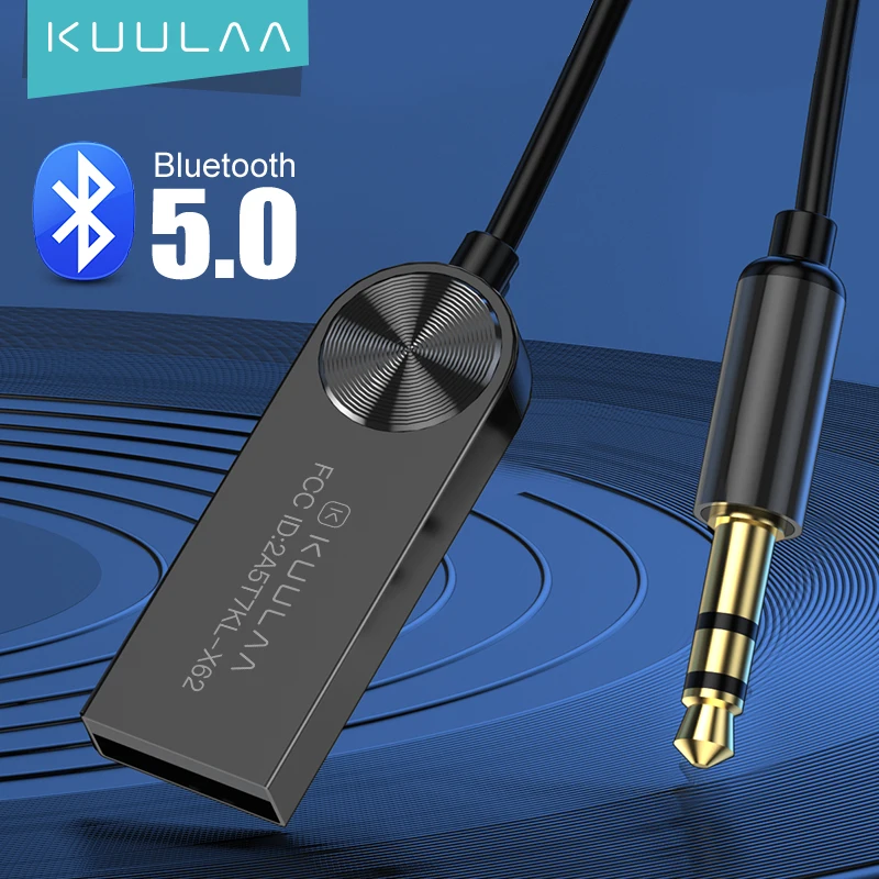 KUULAA Bluetooth Aux Adapter Dongle USB To 3.5mm Jack Car Audio Aux  Bluetooth 5.0 Handsfree