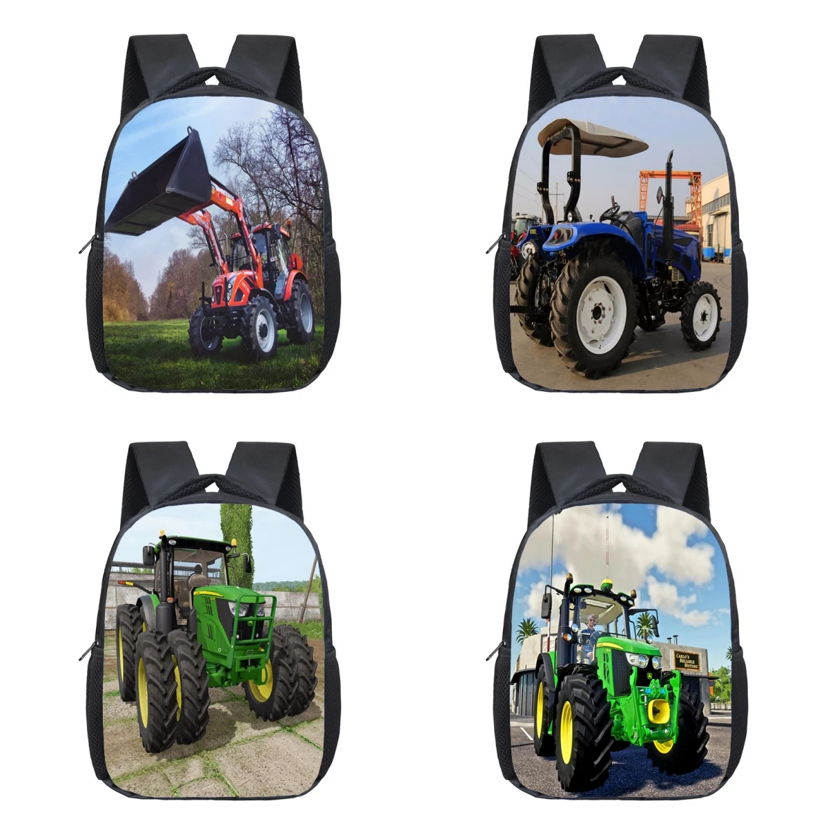 

3D Play with Farm Tractor Print Backpack Studen Laptop Rucksacks Teenager Boys Girl Leisure School Bags Cartoon Tractor Mochilas