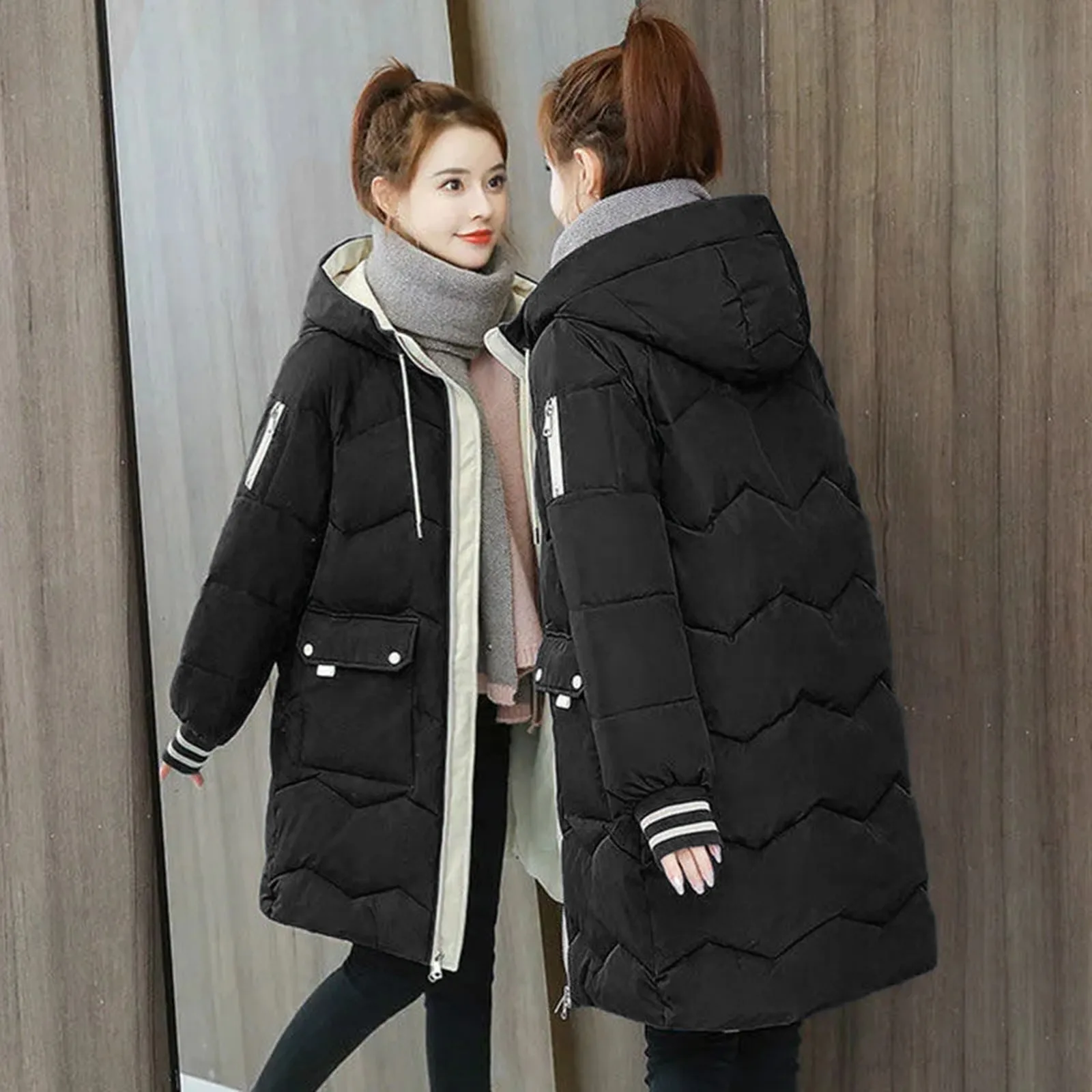 Anorak-Chaqueta de algodón para mujer, abrigo a la moda, abrigo invierno _ AliExpress Mobile