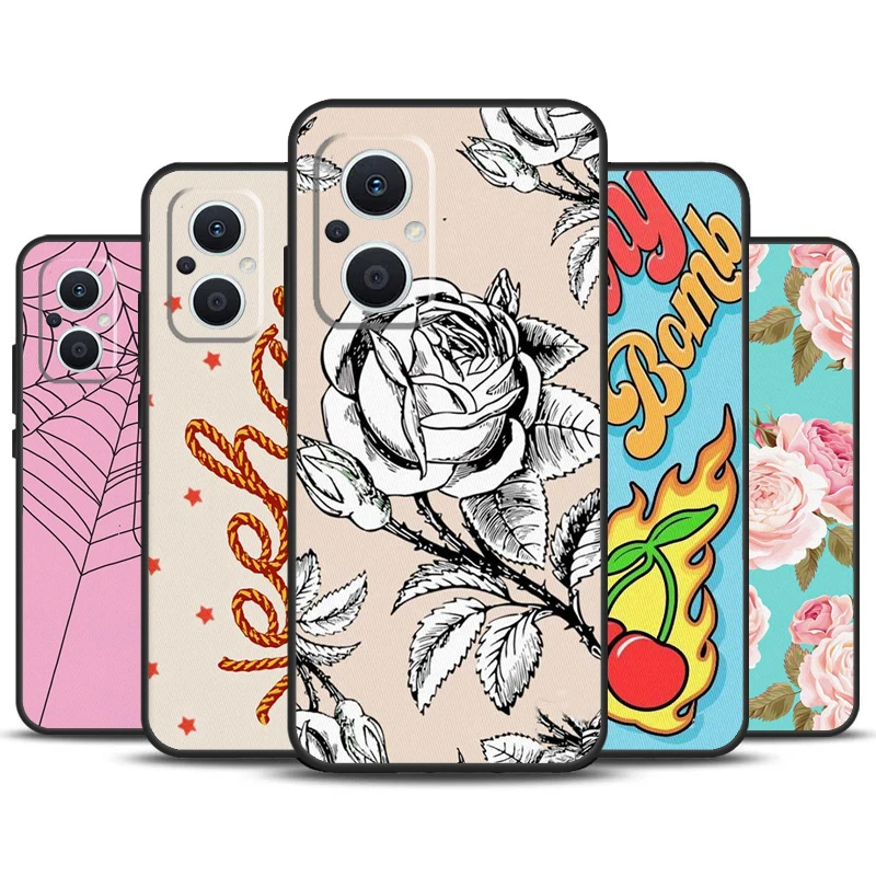 Spider Web Cherry Bomb Tony Case Per Oppo Reno 4Z 5Z 8T 4 5 6 7 8 Lite 10 Pro Oppo Find X5 X6 Pro X2 Neo X3 Lite Cover