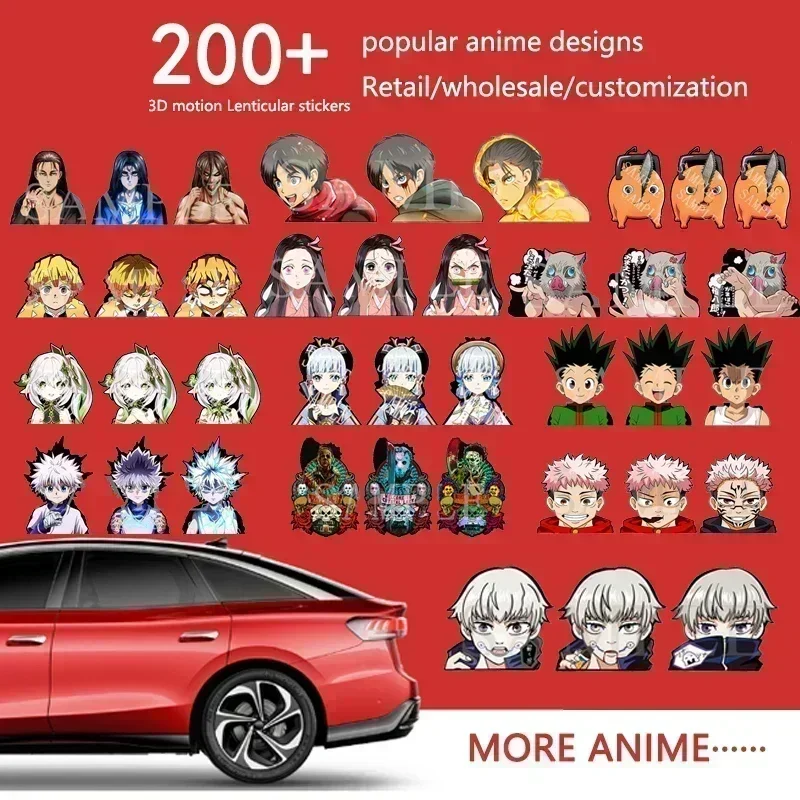 Kyoujurou Demon Slayer 3D Lenticular Anime Waterproof Sticker for Laptop Refrigerator Skateboard wall Sticker Kids Toy Gift cartoon stickers