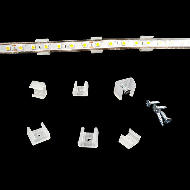 20PCS LED 스트립 수정 클립 커넥터 고정 2835 네온 불빛 220V COB 플라스틱 버클 유연한 액세서리 10/12/14/1..