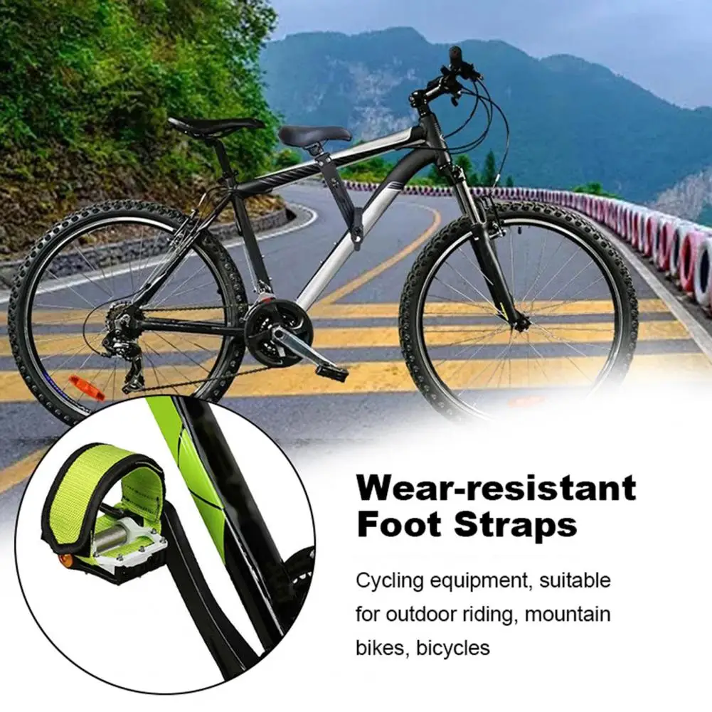 Bike Pedal Straps with Fastener Tape Ultra-light Adjustable Anti-Slip Universal Bicycle Feet Straps Biking Accessory 2Pcs