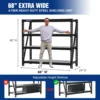 68" Ultra Wide 4-Tier Metal Garage Shelving Unit 68"W x 24"D x 65"H 7200 LBS Capacity Heavy Duty Storage Utility Rack Industrial 2