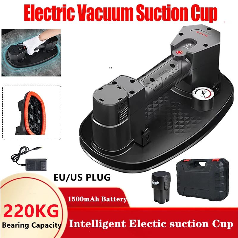 

220kg Load Lithium Battery Vacuum Suction Cup Electric Suction Lifter Vacuum Glas Intelligent Suction Cup Air Pump Lifting Tool