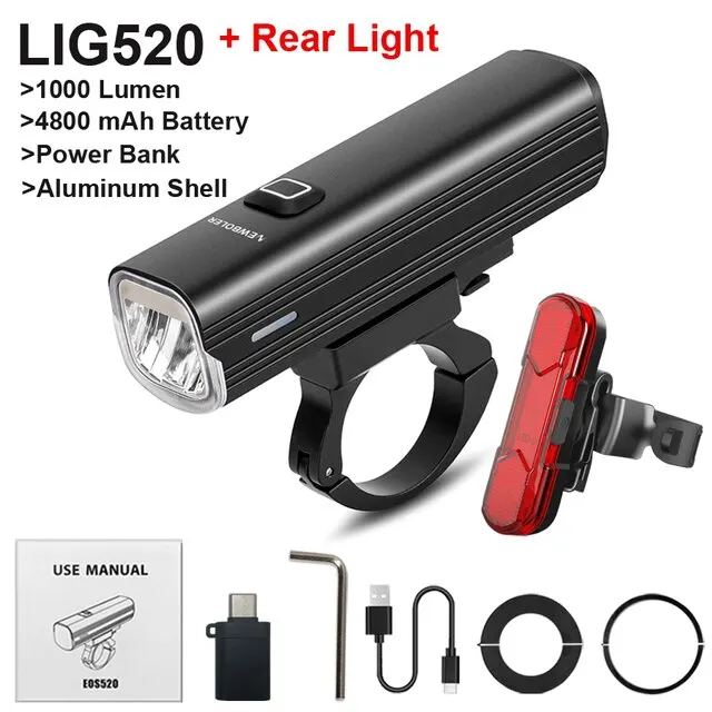 USB Rechargeable LED MTB Headlight Tail Lamp Road Bike Wheel Spoke Lights
