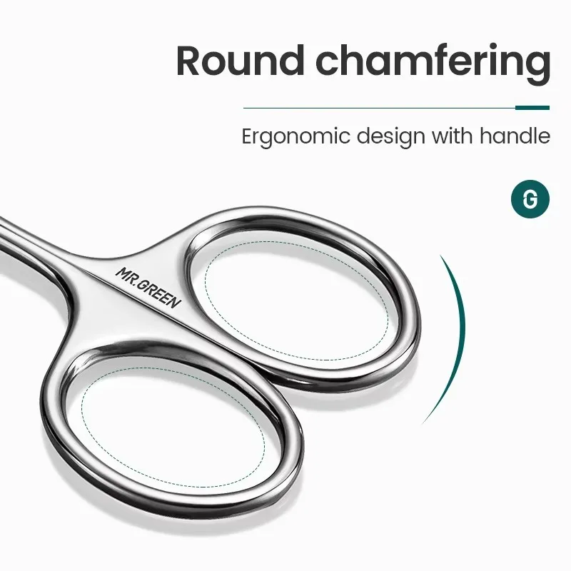 MR.GREEN Eyebrow Scissors Curved Blade Cuticle Scissors Professional Stainless Steel Manicure Trimmer Hair Remover Tool 6