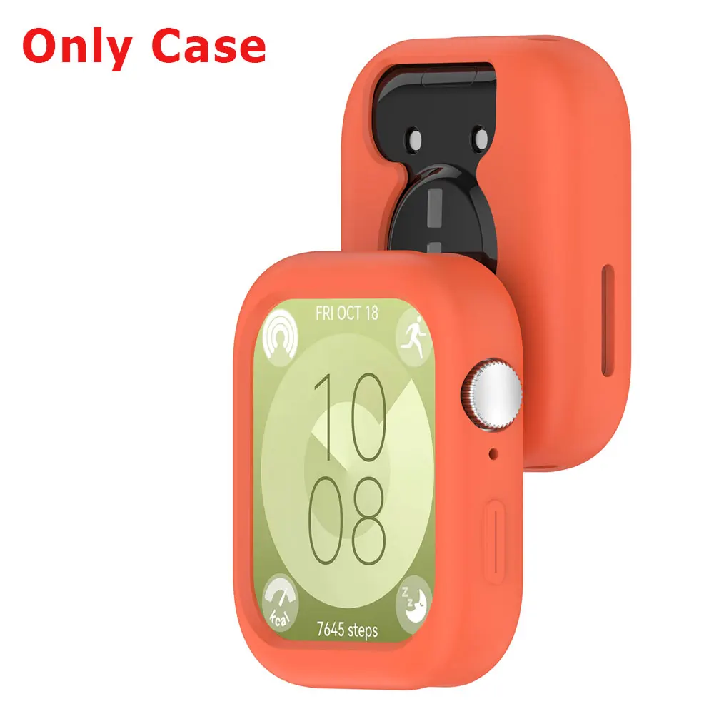 Silicone Watch Strap with Protective Case for Huawei Watch Fit 3: All-In-One Band and Screen Protector Combo