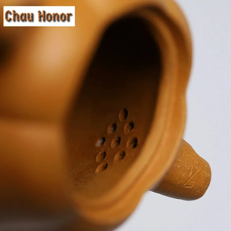 220ml Traditional Yixing Purple Clay Teapots Handmade Pumpkin Pot Raw Ore Section Mud Kettle Chinese Zisha Tea Set Tea Services