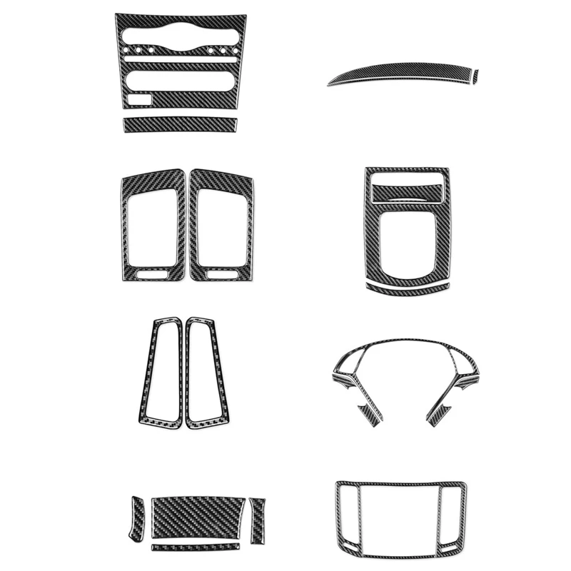 

For Infiniti G37 2010-2013 Soft Carbon Fiber Interior Trim Cover Decal Set, Air Vent Gear Shift Panel Co-Pilot Strip Kit Parts