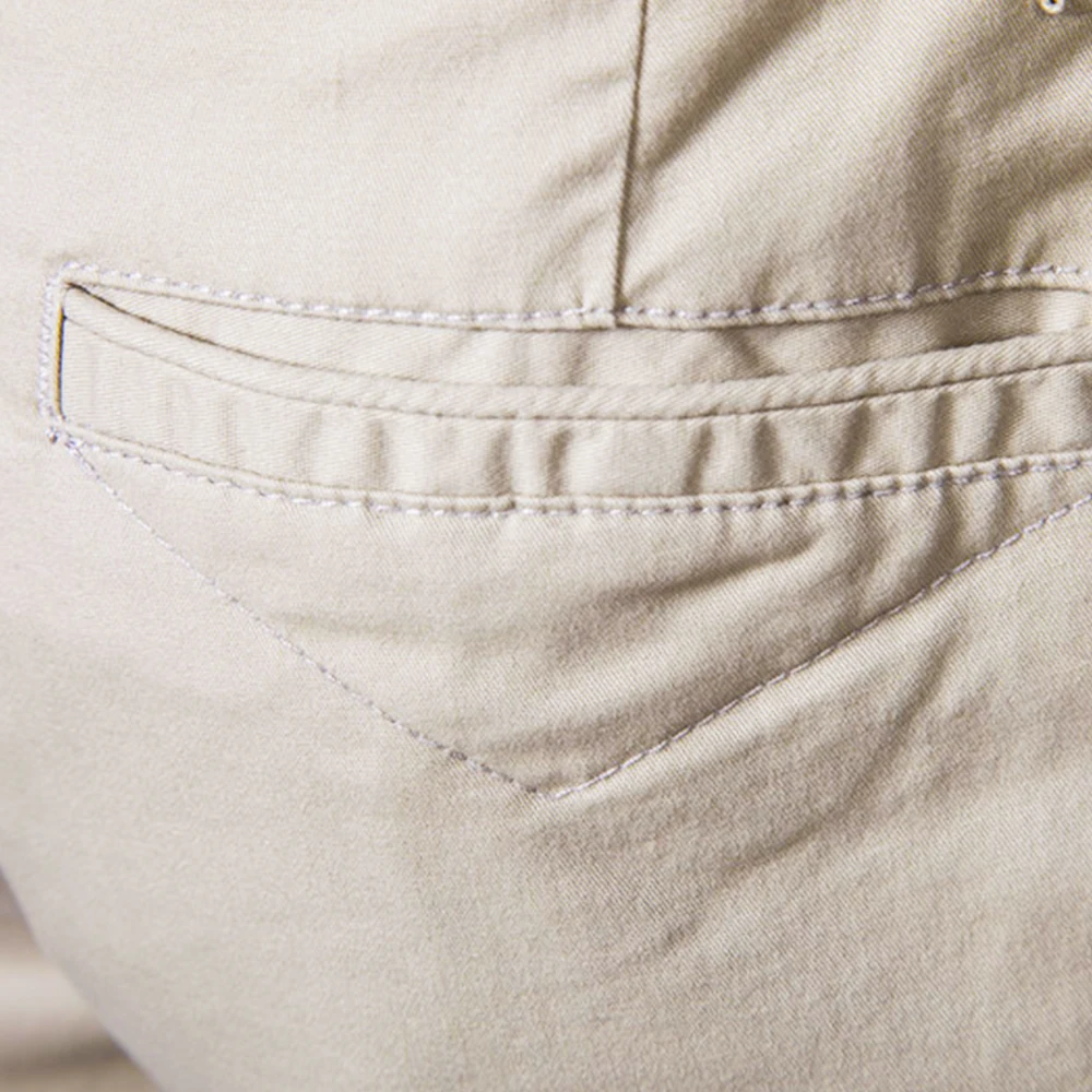 AIOPESON Sommer 100 % Baumwolle Solide Shorts Männer Hohe Qualität Casual Business Social Elastische Taille Männer Shorts 10 Farben Strand Shorts – Detail 18