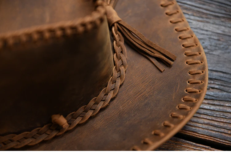 کلاه کابوی دستساز چرم طبیعی Crazy Horse 21 S4d41cd27856a4a6fa0ce42470c0c8930a