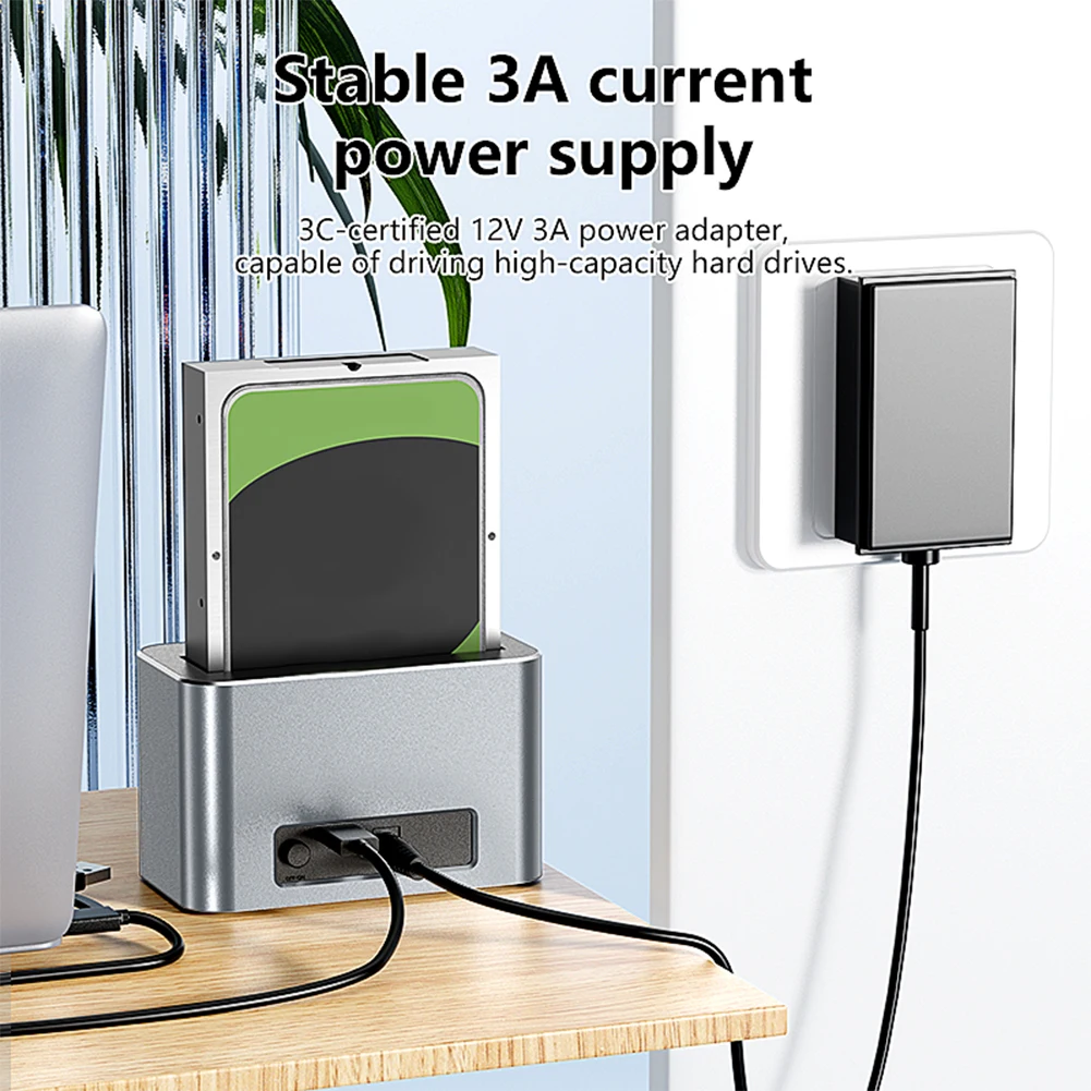 Hard Drive Dock SAS To USB 3.0 Adapter 5Gbps SAS/SATA Hard Drive Enclosure Support Up To 20TB for 2.5/3.5 inch SATA/SAS HDD SSD