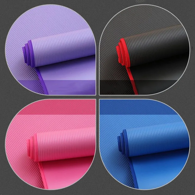 10MM Extra Thick 183cmX61cm High Quality NRB Non-slip Yoga Mats For Fitness Tasteless Pilates Gym Exercise Pads with Bandages