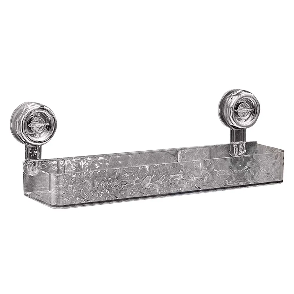 Suction Cup Bathroom Storage Shelf No Drill Storage Basket Multifunctional Shower Organizer Rack Floating Shelf for Bathroom