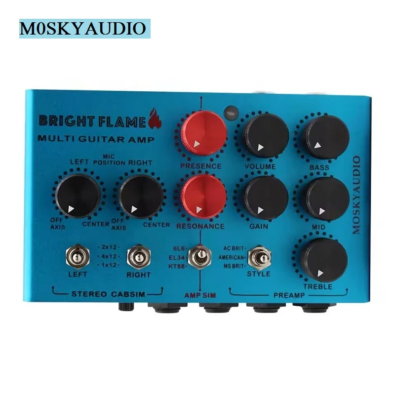 Mosky Bright Flame Multi Guitar Amp Simulator Pedal,Stereo Cabinet