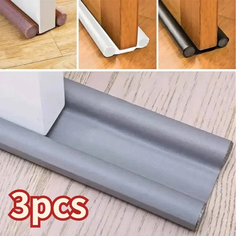 Door Seal Strip Windproof Seal Strip Draught Excluder Stopper Door Bottom Guard Double Protector Doorstop Dust-proof Blocker Sealer Soundproof